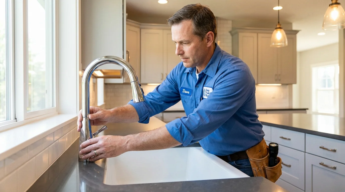 Kitchen faucet installation by Johns Plumbing LLC in Grabill